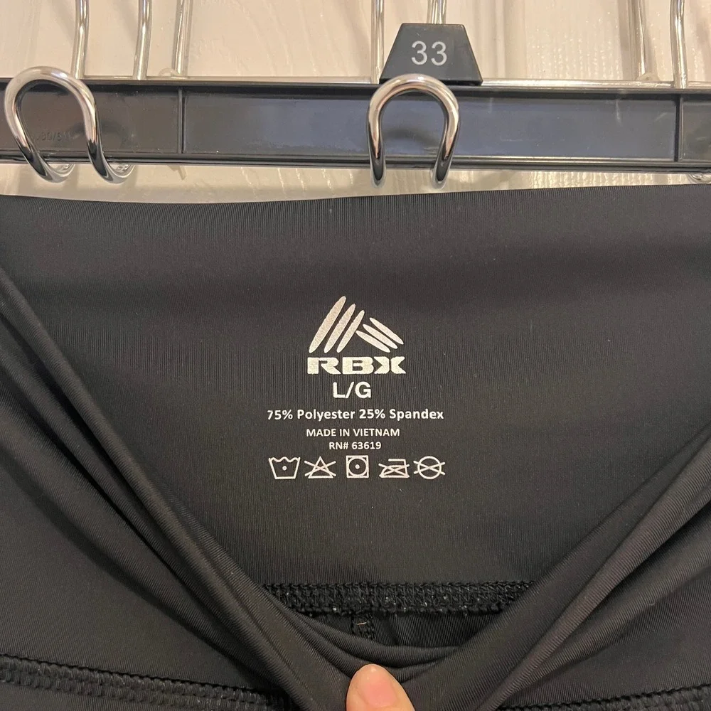 RBX Womens‎ High Waist Active Leggings with Side Pockets Black Size Large